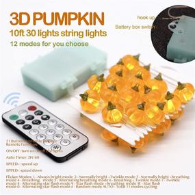 img 2 attached to 🎃 10FT 30LEDs MIYA LIFE 3D Pumpkin String Lights - Remote Control, Timer, Thanksgiving, Halloween, Christmas, Autumn Fall, Pumpkin Indoor Bedroom Parties, Home Decoration - Perfect Gift