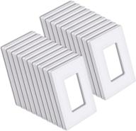 🔌 20 pack of bestten 1-gang screwless wall plate in snow white - premium decorator outlet cover for light switches, dimmers, usbs, gfcis, and receptacles логотип