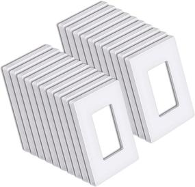 img 4 attached to 🔌 20 Pack of BESTTEN 1-Gang Screwless Wall Plate in Snow White - Premium Decorator Outlet Cover for Light Switches, Dimmers, USBs, GFCIs, and Receptacles