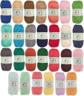 🧶 cotton select 100% cotton yarn: 4 skein assorted color variety package - delightful thread for crafting and knitting logo