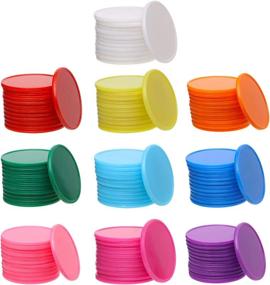 img 3 attached to 🔢 Shapenty 120PCS 10 Colors Small Plastic Counting Discs for Math Practice, Poker Chips Game Tokens, 1.26 Inch/32mm Diameter