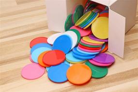 img 1 attached to 🔢 Shapenty 120PCS 10 Colors Small Plastic Counting Discs for Math Practice, Poker Chips Game Tokens, 1.26 Inch/32mm Diameter