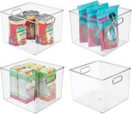 📦 mdesign ligne collection clear stackable organizer bins - 4 pack - perfect for home kitchen organization and closet decoration логотип