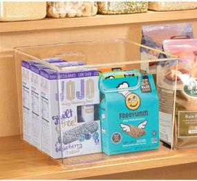 img 2 attached to 📦 mDesign Ligne Collection Clear Stackable Organizer Bins - 4 Pack - Perfect for Home Kitchen Organization and Closet Decoration