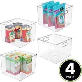 img 3 attached to 📦 mDesign Ligne Collection Clear Stackable Organizer Bins - 4 Pack - Perfect for Home Kitchen Organization and Closet Decoration