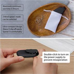 img 2 attached to 🌬️ Sowmow Personal Wearable Air Face Fan USB Mini Portable Reusable Breathable Healthy Protective Clip Fans Rechargeable Electric Cooling Fan (Black)