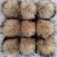 cieovo 24 pieces natural color faux fur pom pom balls – diy fur pom poms for hats, shoes, scarves, bags, keychains, and knitting hat accessories – pompom charms with enhanced seo logo