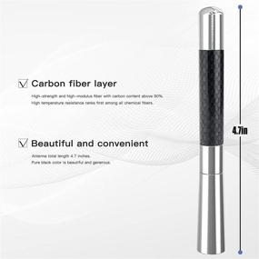 img 3 attached to StickyDeal Universal Silver Car Antenna Mast Carbon Fiber - 4.7 inch Short Replacement Antenna for Ford, Dodge, Jeep, Toyota, Nissan, Mazda