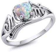 💍 weishu women's heart promise rings | 925 sterling silver fire opal heart mom women rings | wedding engagement | size 6-10 (us code 6) logo