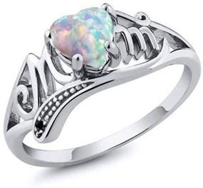 img 2 attached to 💍 Weishu Women's Heart Promise Rings | 925 Sterling Silver Fire Opal Heart Mom Women Rings | Wedding Engagement | Size 6-10 (US Code 6)