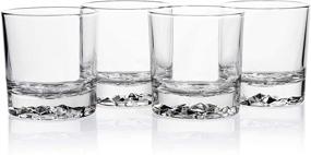 img 2 attached to 🥃 OBSIDIAN Whiskey Glasses: Premium Set of 4 with Stunning Mountain Imprint - Perfect Bar Glasses for Old Fashioned & Lowball Cocktails, 11.5 OZ Beverage Glass