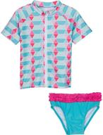 👙 swimzip girl 2 piece short sleeve rash guard swimsuit upf 50+: multiple colors, ultimate sun protection logo