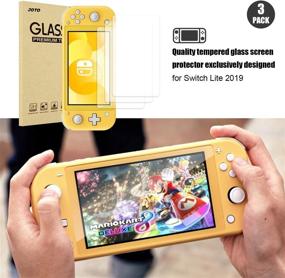 img 2 attached to 🔒 [3 Pack] JOTO Tempered Glass Screen Protector for Nintendo Switch Lite 2019 - Clear, Rounded Edge Real Glass Film Guard