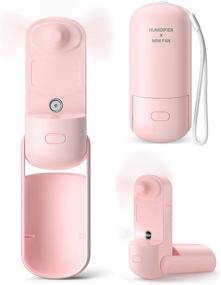 img 4 attached to HonHey Handheld Fan Misting Fan: Portable 3-in-1 Mini Fan with Rechargeable Battery, 3 Adjustable Speeds, Foldable Design – Ideal for Girls, Women, and Travel