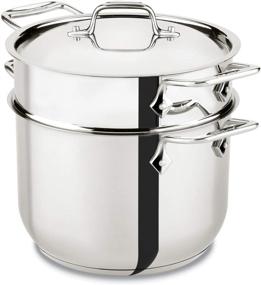 img 3 attached to 🍝 All-Clad E414S6 Stainless Steel Pasta Pot with Insert Cookware, 6-Quart, Silver - Ultimate Tool for Pasta Lovers!