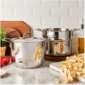 img 2 attached to 🍝 All-Clad E414S6 Stainless Steel Pasta Pot with Insert Cookware, 6-Quart, Silver - Ultimate Tool for Pasta Lovers!