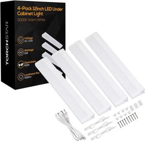 img 4 attached to 🔌 ETL Listed Linkable LED Under Cabinet Light Kit - TORCHSTAR Plug-in, 12 Inch, 3000K Warm White, 6W, Pack of 4 with Individual Control