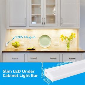 img 2 attached to 🔌 ETL Listed Linkable LED Under Cabinet Light Kit - TORCHSTAR Plug-in, 12 Inch, 3000K Warm White, 6W, Pack of 4 with Individual Control