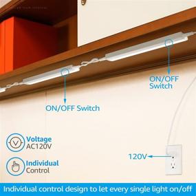 img 1 attached to 🔌 ETL Listed Linkable LED Under Cabinet Light Kit - TORCHSTAR Plug-in, 12 Inch, 3000K Warm White, 6W, Pack of 4 with Individual Control