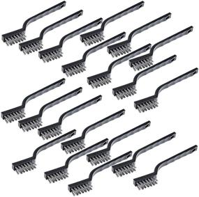 img 3 attached to 20-Piece Mini Stainless Steel Wire Bristle Brush Set for Efficiently Cleaning Welding Slag, Stains, and Rust - Ideal for Various Applications (Silvery)