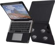 🔒 premium leather case for macbook air 13 inch (a2337 a2179 a1932) - vents & stand function - black logo