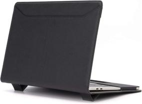 img 3 attached to 🔒 Premium Leather Case for MacBook Air 13 Inch (A2337 A2179 A1932) - Vents & Stand Function - Black