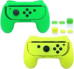 img 4 attached to 🎮 FASTSNAIL Grips for Nintendo Switch Joy Con & OLED Model - Wear-Resistant Handle Kit, 2 Pack (Green and Yellow), Compatible with Joy Cons Controllers