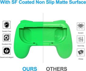 img 3 attached to 🎮 FASTSNAIL Grips for Nintendo Switch Joy Con & OLED Model - Wear-Resistant Handle Kit, 2 Pack (Green and Yellow), Compatible with Joy Cons Controllers
