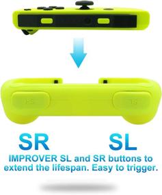 img 1 attached to 🎮 FASTSNAIL Grips for Nintendo Switch Joy Con & OLED Model - Wear-Resistant Handle Kit, 2 Pack (Green and Yellow), Compatible with Joy Cons Controllers