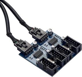 img 4 attached to 🔌 Внутренний USB хаб материнской платы Dagong | Кабель-удлинитель для материнской платы 1 на 4 | Адаптер USB-коннектора для увеличения количества портов | Синий Черный