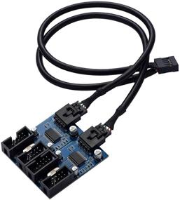 img 3 attached to 🔌 Внутренний USB хаб материнской платы Dagong | Кабель-удлинитель для материнской платы 1 на 4 | Адаптер USB-коннектора для увеличения количества портов | Синий Черный