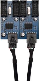 img 2 attached to 🔌 Внутренний USB хаб материнской платы Dagong | Кабель-удлинитель для материнской платы 1 на 4 | Адаптер USB-коннектора для увеличения количества портов | Синий Черный