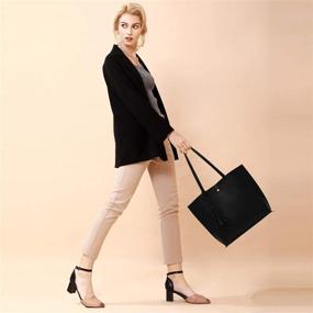 img 3 attached to Leather Handbag Capacity Tassel Shoulder Women's Handbags & Wallets