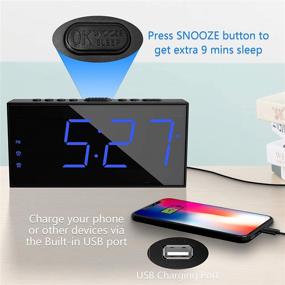 img 2 attached to 🕒 Enhance Your Bedroom with the Digital Dual Alarm Clock - Large Display, Battery Backup, USB Phone Charger, Volume Control, Dimmer, Easy to Set - Perfect for Heavy Sleepers, Kids, Teens, Seniors, Boys, Girls, and Kitchen Use!