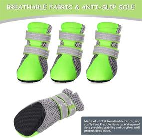 img 2 attached to 🐾 AOFITEE Mesh Dog Boots: Reflective, Breathable Paw Protectors with Anti-Slip Sole for Walking, Hiking, Running - Set of 4