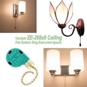 img 2 attached to 👉 Cenipar ZE-268s6 Ceiling Fan Switch Zing Ear Gold: 2 Pack of Pull Chain 3 speed 4 wire Switches for Ceiling Fans, Wall Lamps, Cabinet Light