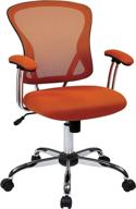 🔶 stylish and comfortable avenue six jul26-18 juliana mesh back and padded mesh seat adjustable task chair in vibrant orange with chrome accents logo