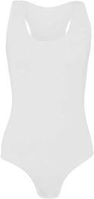 img 1 attached to COMMENCER Stretch Bodysuit Leotard White S