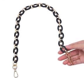 img 1 attached to 👜 Sturdy Chunky Acrylic Purse Strap: Bag Chain Handle Replacement with Clasps - Handbag Chains Accessories for Bag Making