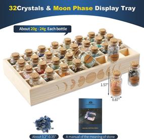 img 3 attached to 🔮ЯНТАРНЫЙ ОТПЕЧАТОК 32-предметный кристальный набор для колдовства с деревянной подносом - Целительные кристаллы в стеклянных бутылках - Целительные кристаллы чакр в подарочной упаковке - Принадлежности для колдовства для начинающих
