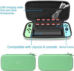 img 2 attached to 🎮 Switch Animal Crossing 26-in-1 Accessories Bundle: Carrying Case, Screen Protector, Hand Grips, Steering Wheels, Joycon Silicone Case, Game Card Case, Type-C Cable, Thumb Caps