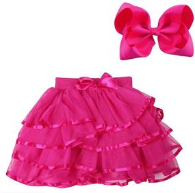 img 4 attached to BGFKS Hairbow Ballet Girls' Clothing with Layered Matching Design