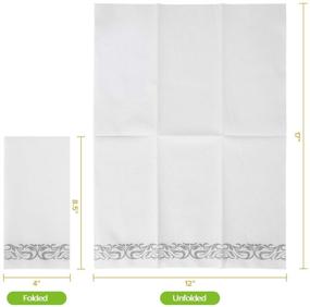 img 3 attached to 100-Pack Disposable Bathroom Napkins - Single-Use Guest Towels, Soft & 🧻 Absorbent Linen-Feel Paper Hand Towels for Kitchen, Parties, Weddings, Dinners, Events - Silver