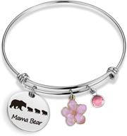 🐻 mama bear personalized bracelet: a sweet and sentimental cuff bangle for mothers, wives, and grandmas logo