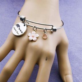 img 1 attached to 🐻 Mama Bear Personalized Bracelet: A Sweet and Sentimental Cuff Bangle for Mothers, Wives, and Grandmas