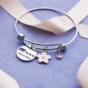 img 2 attached to 🐻 Mama Bear Personalized Bracelet: A Sweet and Sentimental Cuff Bangle for Mothers, Wives, and Grandmas