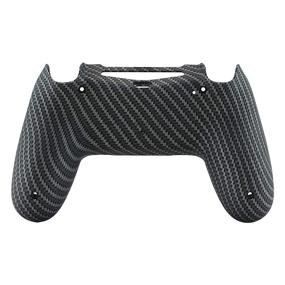 img 2 attached to 🎮 eXtremeRate Black Silver Carbon Fiber Bottom Shell for PS4 Slim Pro Controller - Game Improvement Replacement Parts Back Housing Case Cover for Playstation 4 Controller JDM-040, JDM-050, JDM-055