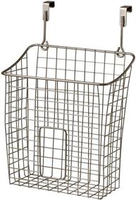 img 4 attached to 🗑️ Spectrum Diversified Grid Trash Bin Plastic Holder - Perfect Under Sink Organizer for Recycling Grocery Bags and Kitchen Storage, X-Large Size, Satin Nickel PC