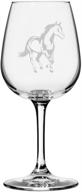 etched all purpose 12.75oz libbey wine glass with american quarter horse theme логотип