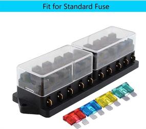 img 3 attached to 🚗 ESUPPORT 10 Way Circuit Standard ATO Blade Fuse Box Holder for Car and Truck, 12V 24V